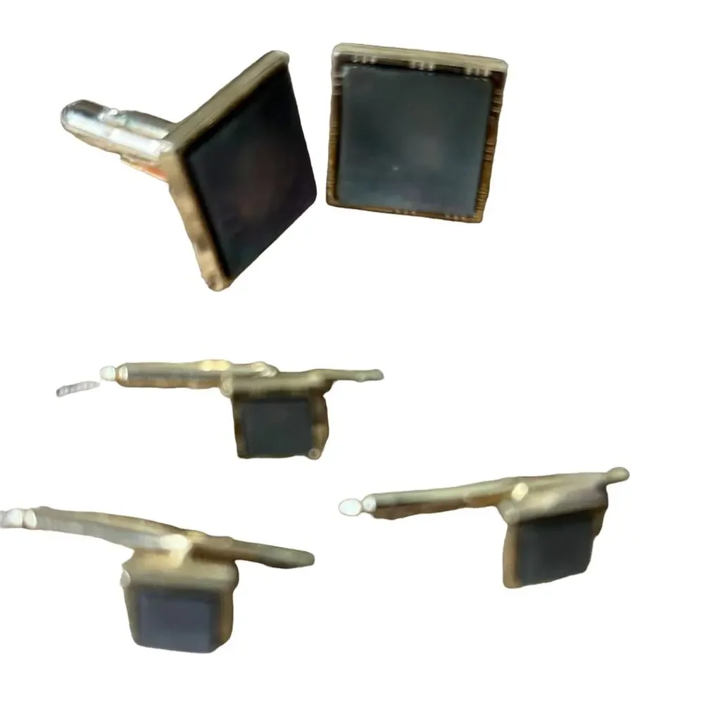 gold and pearl cuff links set